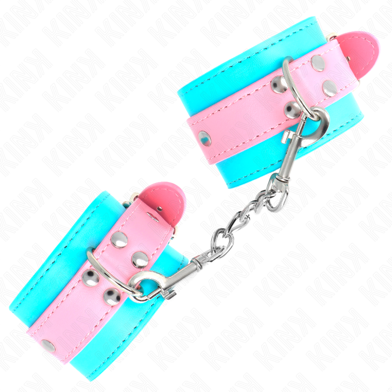 KINK - CHIC BLAUW / ROZE POLSBANDJES VERSTELBAAR 16-28 CM X 5 CM