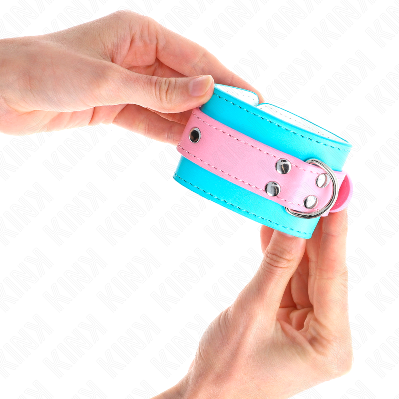 KINK - CHIC BLAUW / ROZE POLSBANDJES VERSTELBAAR 16-28 CM X 5 CM