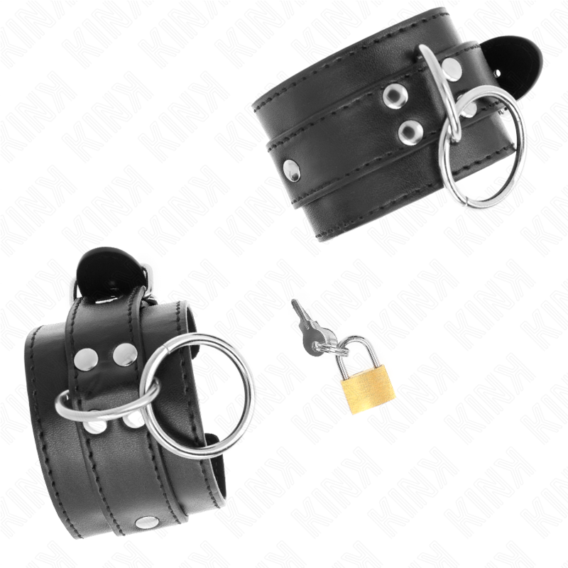 KINK - Polsbandjes met sluitringen, zwart, verstelbaar, 20-28 cm x 5,5 cm