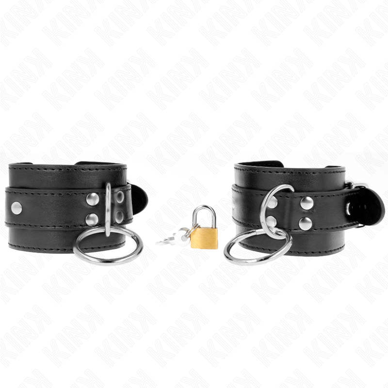 KINK - Polsbandjes met sluitringen, zwart, verstelbaar, 20-28 cm x 5,5 cm
