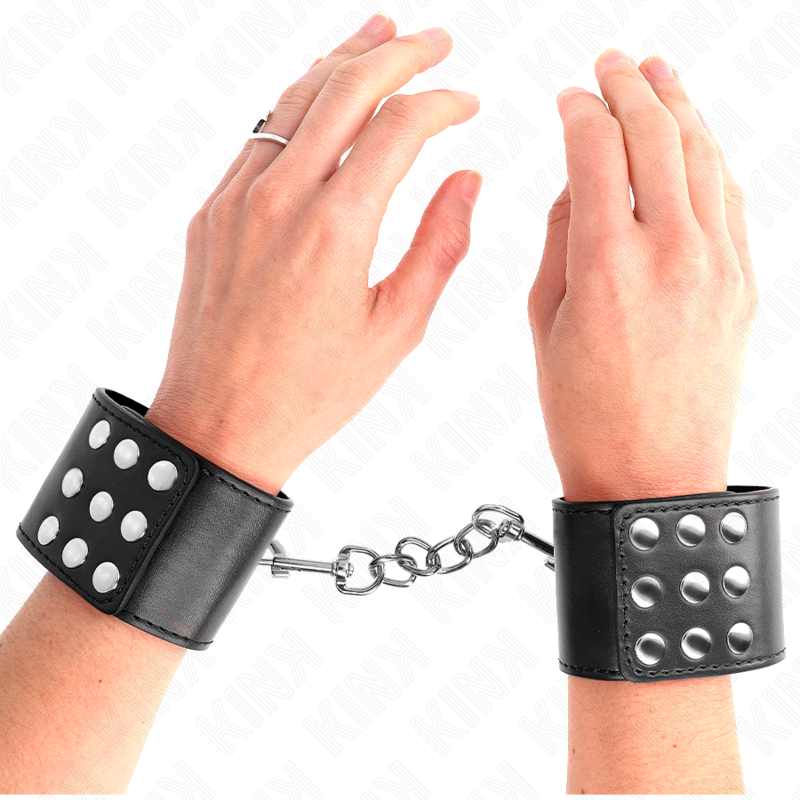 KINK - Verstelbare drukknoop polsbandjes, zwart, 19-24 cm x 5,5 cm