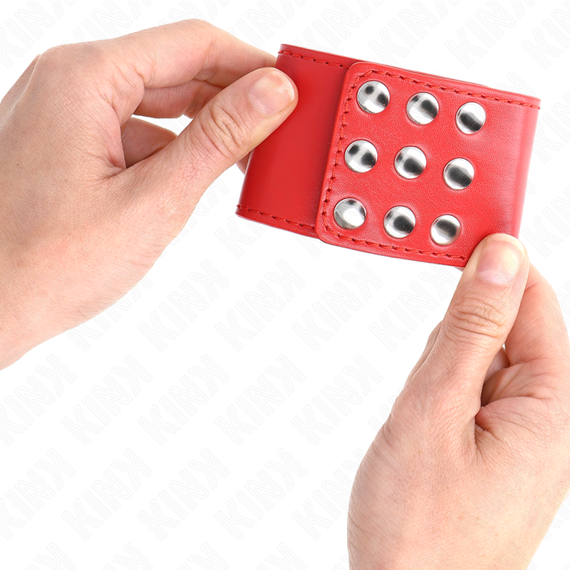 KINK - POLSBANDJES MET VERSTELBARE DRUKSLUITING ROOD 19-24 CM X 5,5 CM