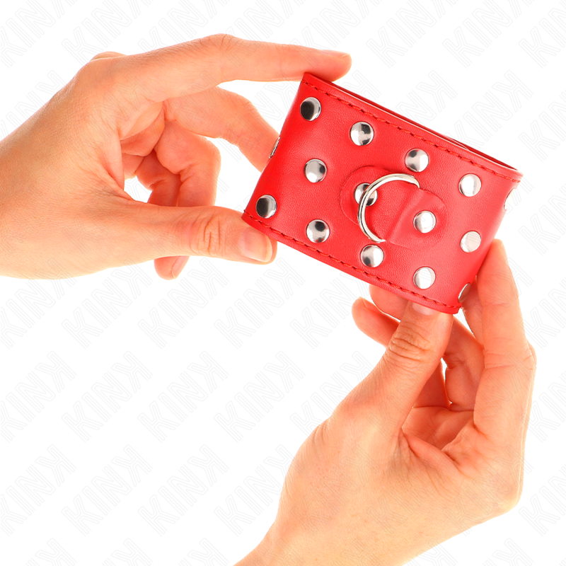 KINK - Verstelbare polsbandjes met drukknopen, rood, 19-24 cm x 5,5 cm