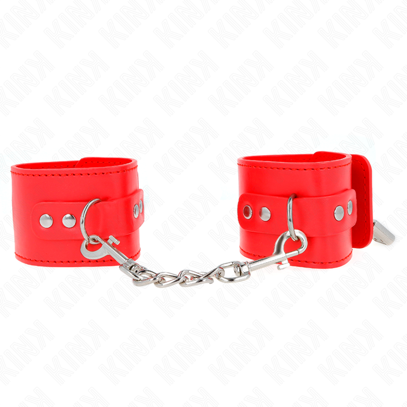 KINK - Polsbandjes met verstelbare rode hangslotsluiting 16-23 cm x 5,5 cm