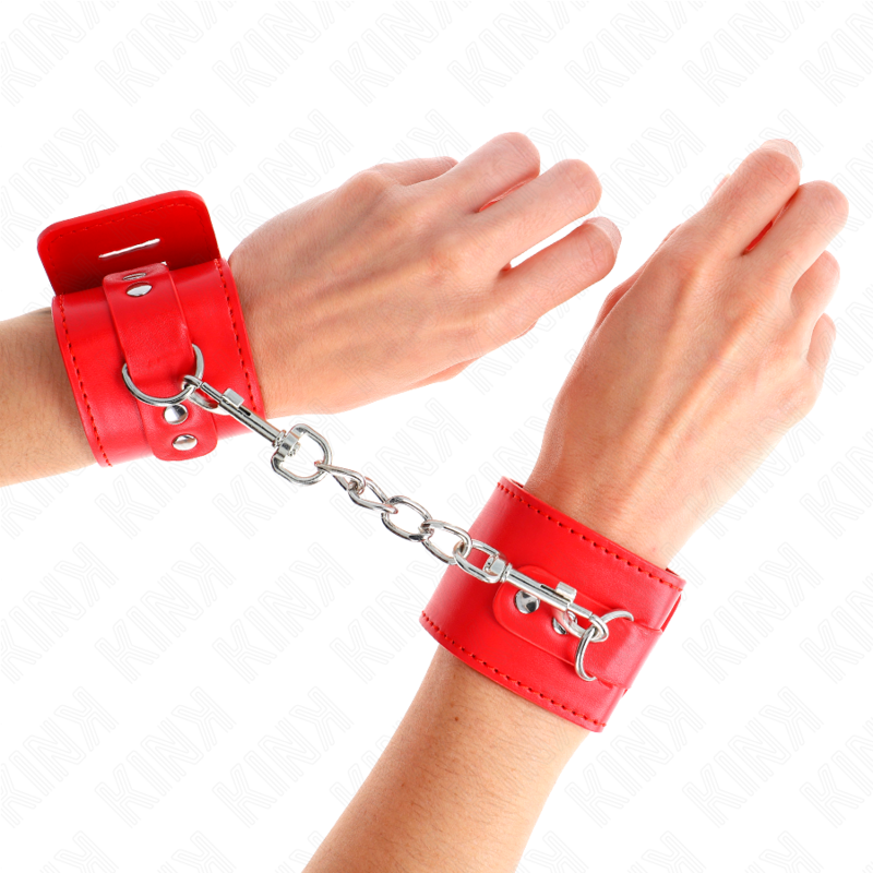 KINK - Polsbandjes met verstelbare rode hangslotsluiting 16-23 cm x 5,5 cm