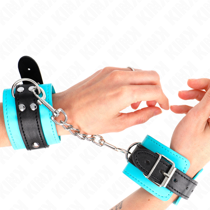 KINK - Polsbandjes met haak, blauwe voering, verstelbaar, 20-28 cm x 5,5 cm