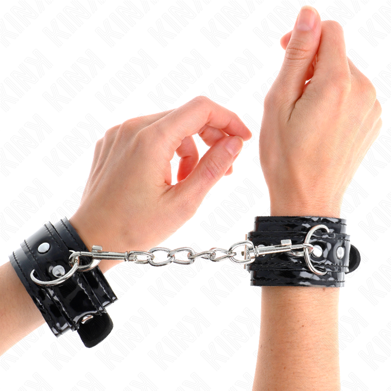 KINK - Verstelbare glanzende neopreen polsbandjes 17-24 cm x 4,5 cm