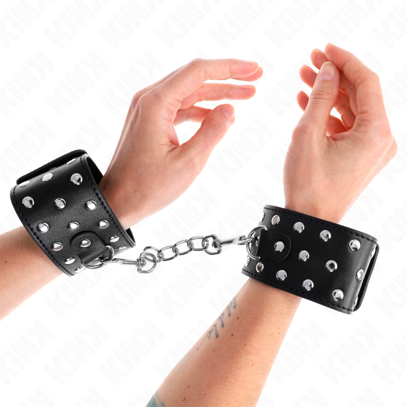 KINK - VERSTELBARE POLSBANDJES IN PUNKSTIJL 19-24 CM X 5,5 CM