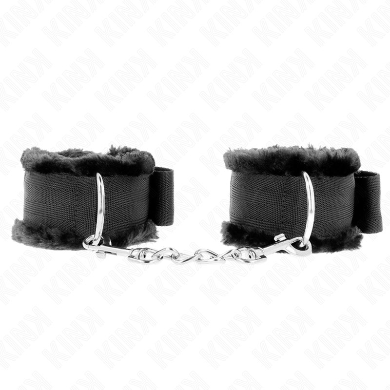 KINK - VERSTELBARE ZWART GEVOERDE POLSBANDJES 17-31 CM X 7 CM