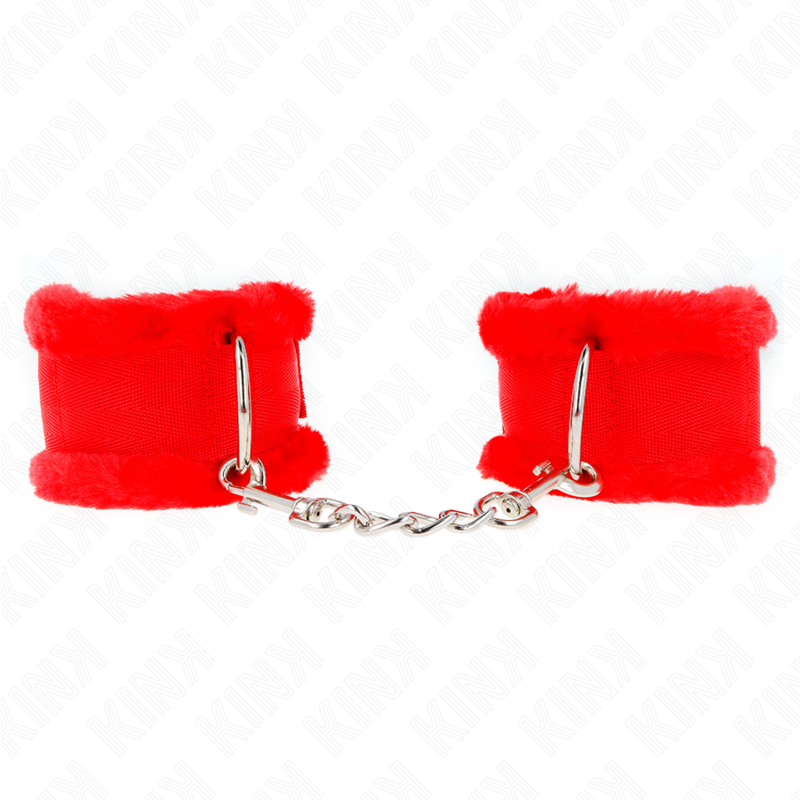 KINK - VERSTELBARE RODE GEVOERDE POLSBANDJES 17-31 CM X 7 CM