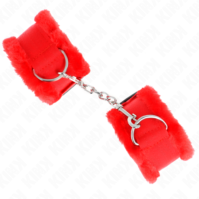 KINK - VERSTELBARE RODE GEVOERDE POLSBANDJES 17-31 CM X 7 CM