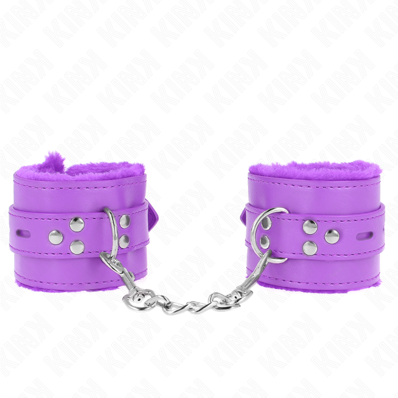 KINK - GEVOERDE POLSBANDJES MET VIERKANTE GATEN, VIOLET EN VERSTELBARE VIOLETTE BAND 17-29 CM X 6 CM