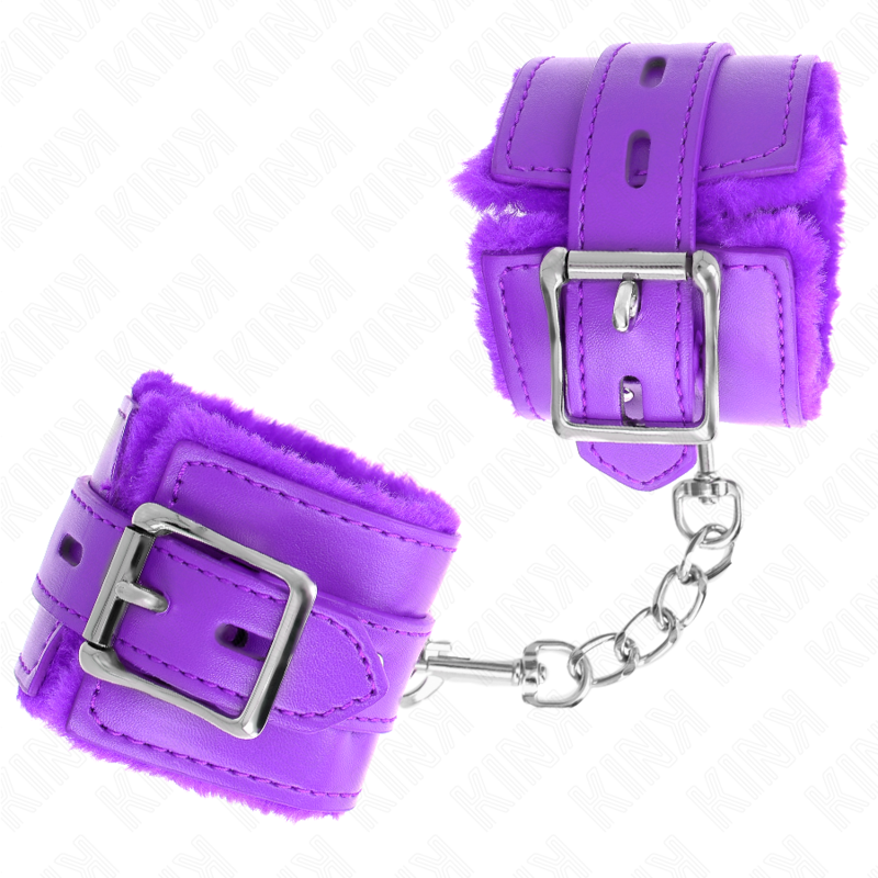 KINK - GEVOERDE POLSBANDJES MET VIERKANTE GATEN, VIOLET EN VERSTELBARE VIOLETTE BAND 17-29 CM X 6 CM