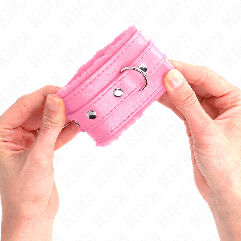 KINK - PREMIUM ROZE GEVOERDE POLSBANDJES MET VERSTELBARE ROZE BAND 17-29 CM X 6 CM