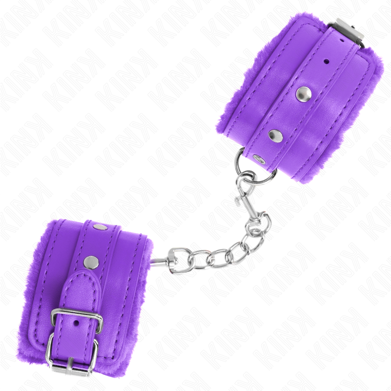 KINK - PREMIUM GEVOERDE POLSBANDJES VIOLET MET VERSTELBARE VIOLETTE BAND 17-29 CM X 6 CM