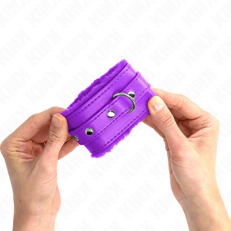 KINK - PREMIUM GEVOERDE POLSBANDJES VIOLET MET VERSTELBARE VIOLETTE BAND 17-29 CM X 6 CM