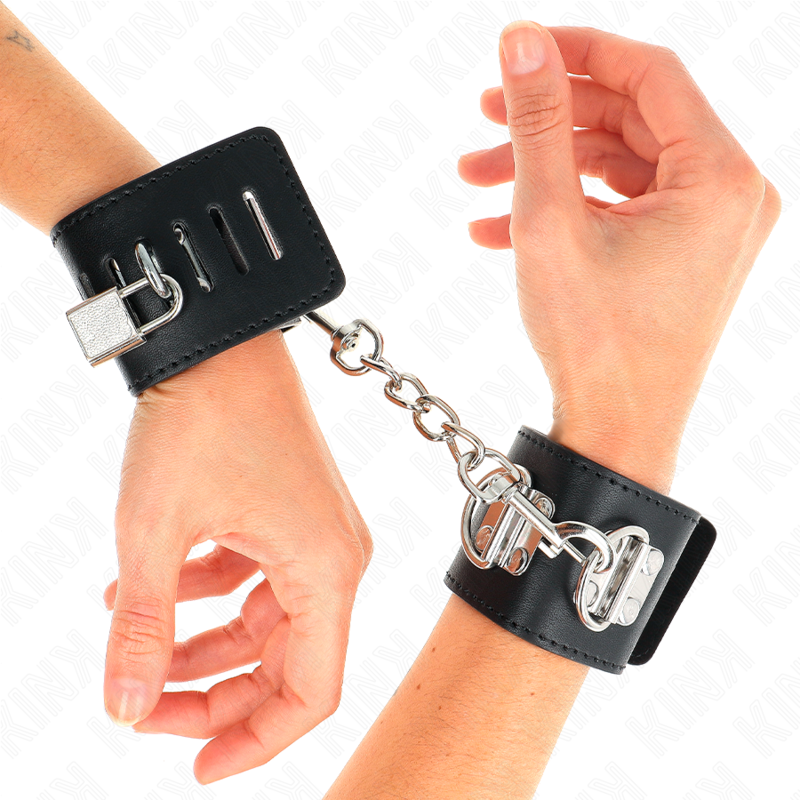 KINK - MEERVOUDIGE POLSBANDJES MET VERSTELBARE ZWARTE HANGSLOTSLUITING 16-23 CM X 5,5 CM