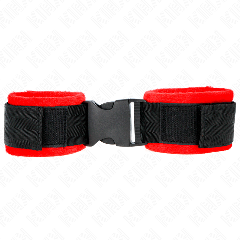 KINK - ROOD-ZWARTE NYLON POLSBANDJES MODEL 1 VERSTELBAAR 25-35 CM X 6 CM