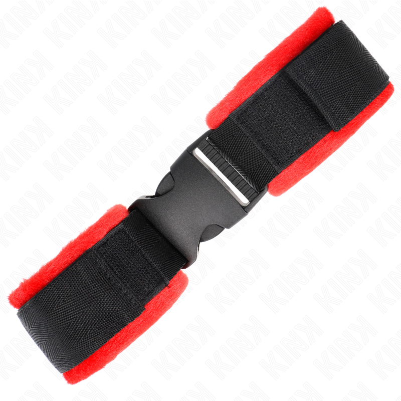 KINK - ROOD-ZWARTE NYLON POLSBANDJES MODEL 1 VERSTELBAAR 25-35 CM X 6 CM