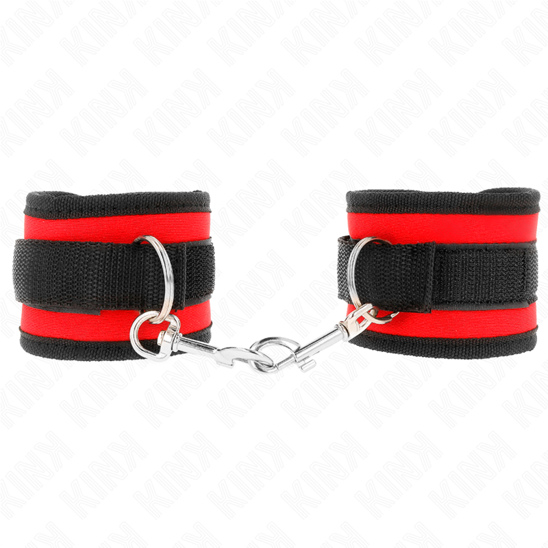KINK - ROOD-ZWARTE NYLON POLSBANDJES MODEL 2 VERSTELBAAR 18-35 CM X 6 CM