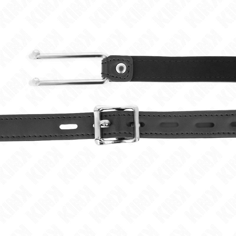 KINK - METALEN HAAK GAG 11,5 CM MET VERSTELBARE KUNSTLEDEREN BAND 39-58 CM X 2 CM