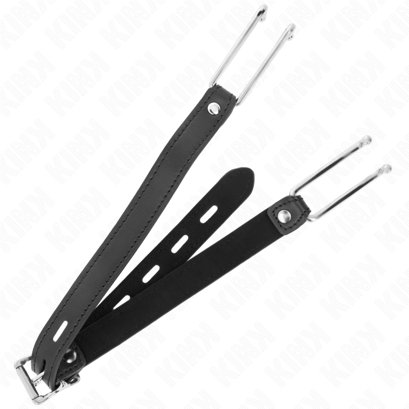 KINK - METALEN HAAK GAG 11,5 CM MET VERSTELBARE KUNSTLEDEREN BAND 39-58 CM X 2 CM