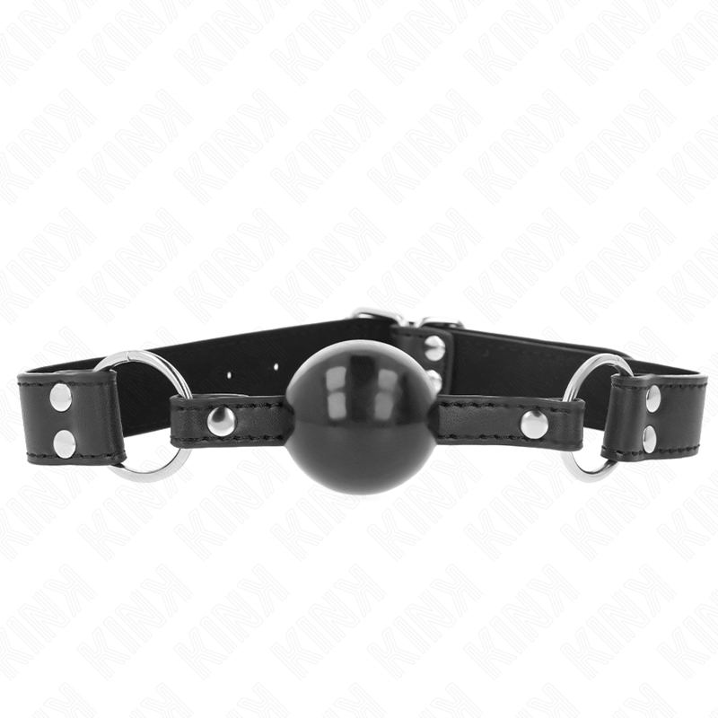 KINK - 4 CM ZACHTE EN STEVIGE BALL GAG MET 62 x 2,5 CM VERSTELBARE KUNSTLEDEREN BAND 42-58 CM