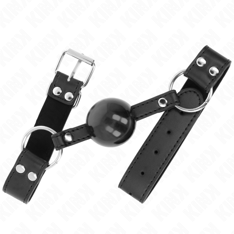 KINK - 4 CM ZACHTE EN STEVIGE BALL GAG MET 62 x 2,5 CM VERSTELBARE KUNSTLEDEREN BAND 42-58 CM