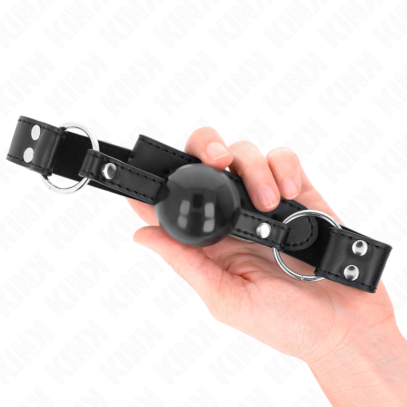 KINK - 4 CM ZACHTE EN STEVIGE BALL GAG MET 62 x 2,5 CM VERSTELBARE KUNSTLEDEREN BAND 42-58 CM