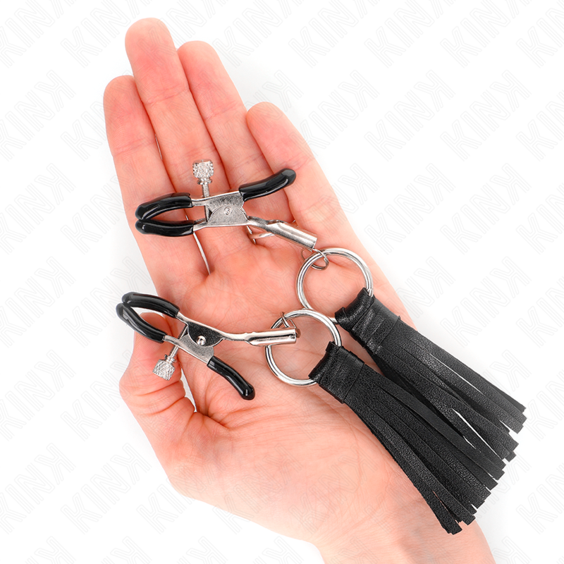 KINK - TEPELKLEMMEN MET KUNSTLEDEREN KWASTJES 6 CM
