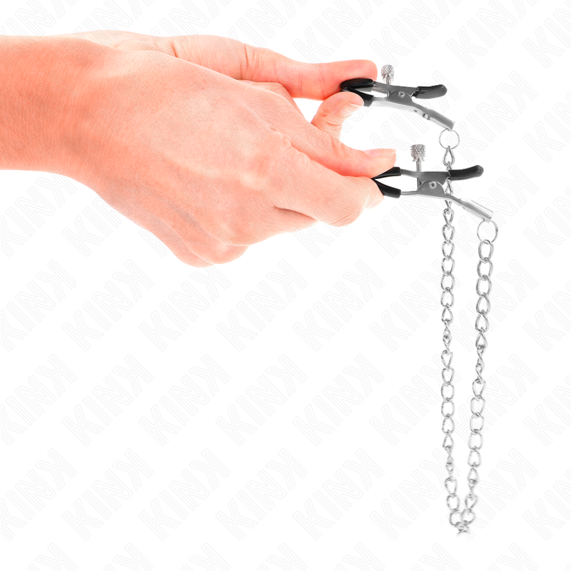 KINK - TEPELKLEMMEN MET DUNNE KETTING 30 CM