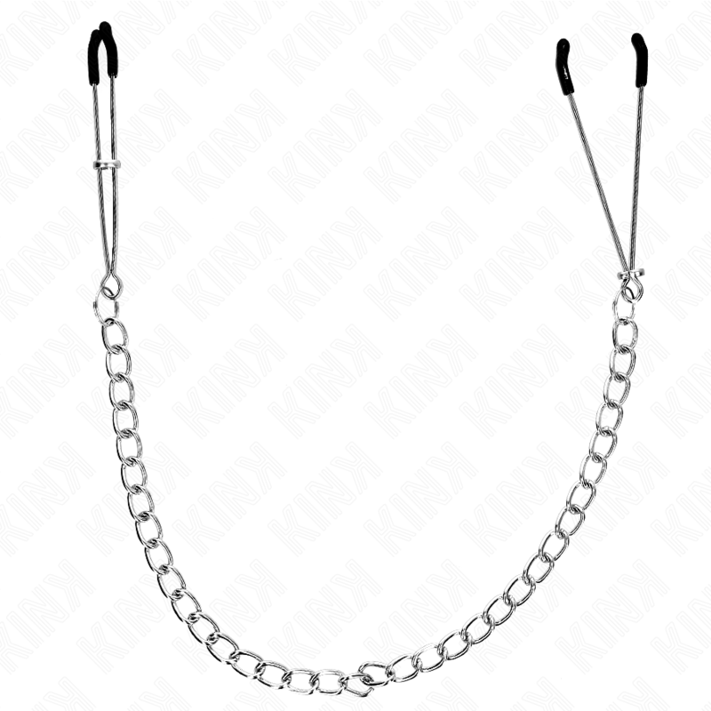 KINK - FIJNE TEPELKLEMMEN MET DIKKE KETTING 30 CM