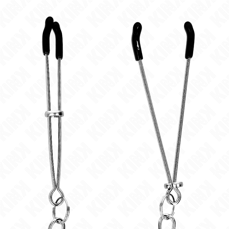 KINK - FIJNE TEPELKLEMMEN MET DIKKE KETTING 30 CM