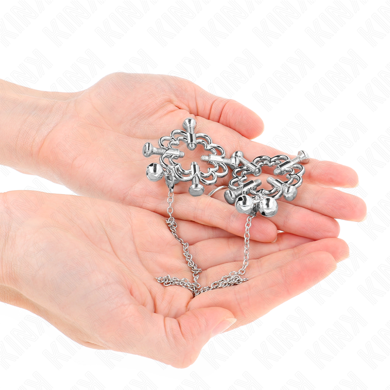 KINK - METALEN BLOEMEN TEPELKLEMMEN MET KETTING
