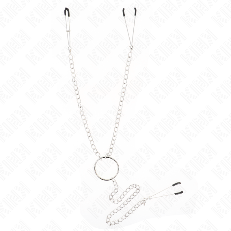 KINK - TEPELKLEMMEN EN CLITORISKLEMMEN MET KETTING 30 CM MODEL 1