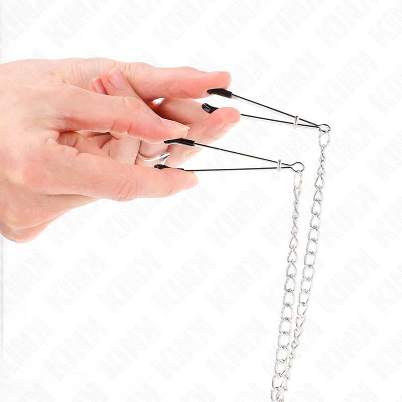KINK - TEPELKLEMMEN EN CLITORISKLEMMEN MET KETTING 30 CM MODEL 1
