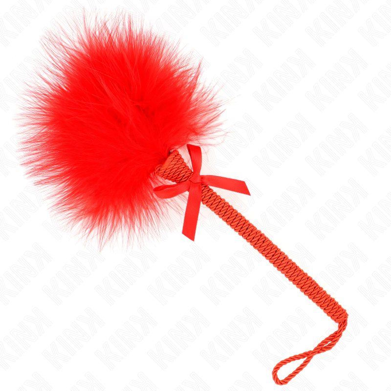 KINK - NYLON TOUWMASSAGEAPPARAAT MET VEREN OM TE KIETELEN EN ROOD LINT 25 CM