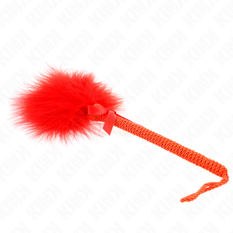 KINK - NYLON TOUWMASSAGEAPPARAAT MET VEREN OM TE KIETELEN EN ROOD LINT 25 CM