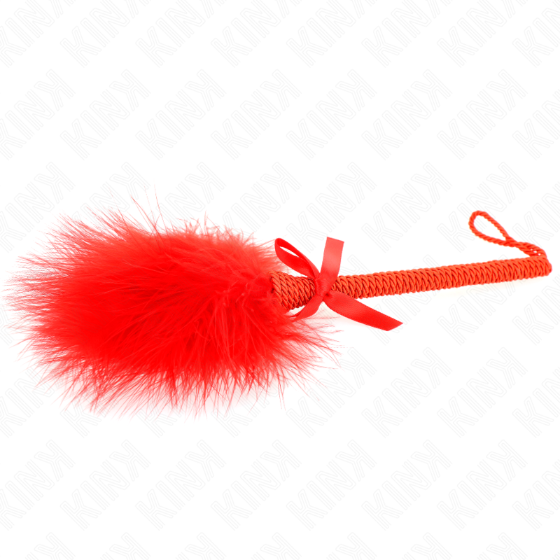 KINK - NYLON TOUWMASSAGEAPPARAAT MET VEREN OM TE KIETELEN EN ROOD LINT 25 CM