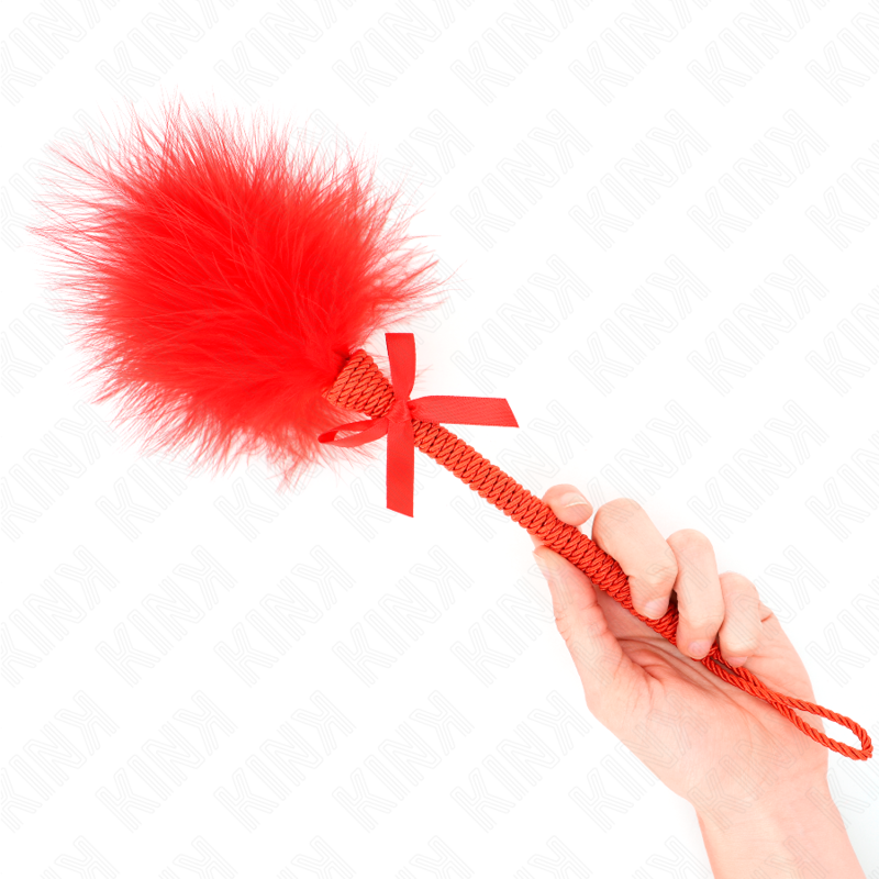 KINK - NYLON TOUWMASSAGEAPPARAAT MET VEREN OM TE KIETELEN EN ROOD LINT 25 CM