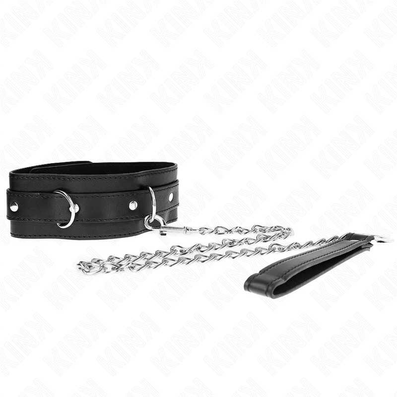 KINK - KETTING MET BAND 65 CM ZWART 54 X 4,5 CM