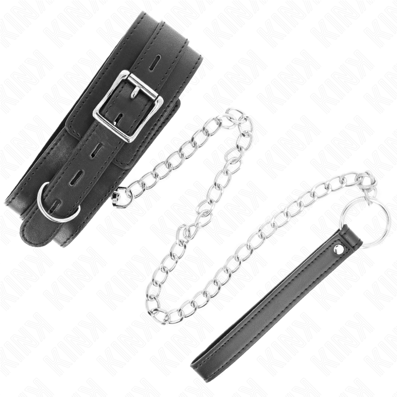 KINK - KETTING MET BAND 65 CM ZWART 54 X 4,5 CM