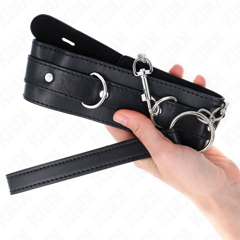 KINK - KETTING MET BAND 65 CM ZWART 54 X 4,5 CM