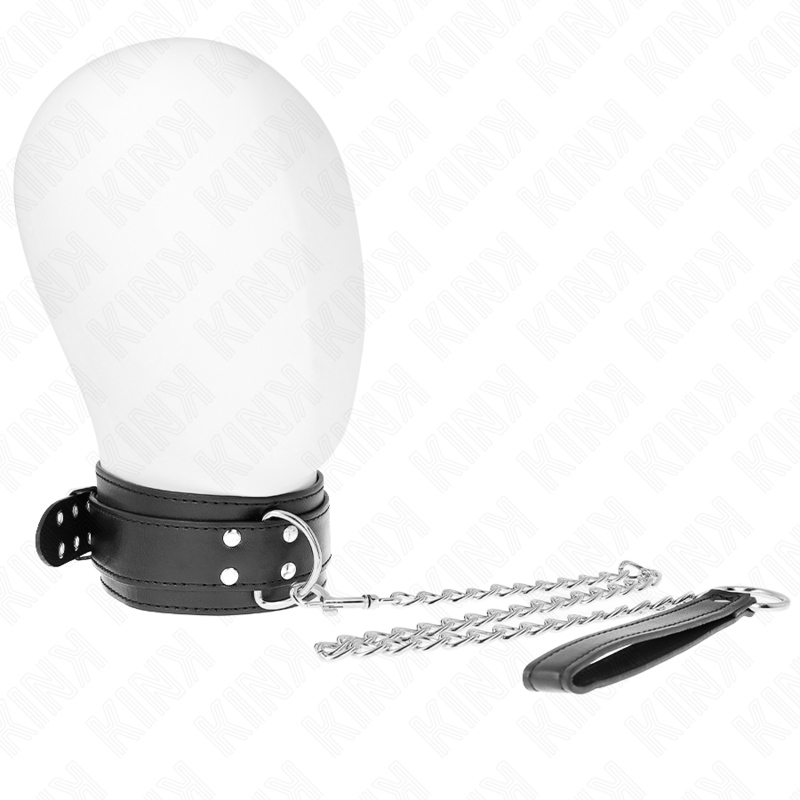 KINK - KRAAG MET 65 CM BAND, ZILVEREN GESP, VERSTELBAAR 33-46 CM X 5,5 CM