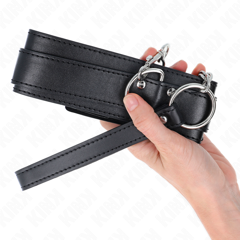 KINK - KRAAG MET 65 CM BAND, ZILVEREN GESP, VERSTELBAAR 33-46 CM X 5,5 CM