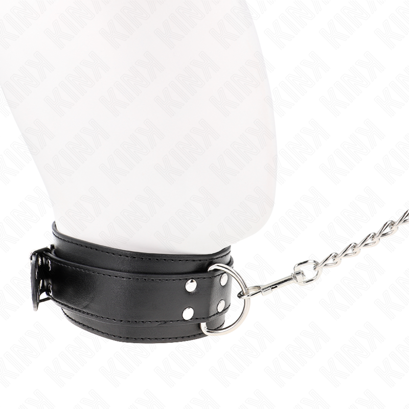 KINK - KRAAG MET 65 CM BAND, ZILVEREN GESP, VERSTELBAAR 33-46 CM X 5,5 CM