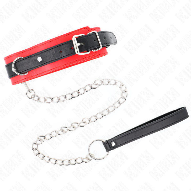 KINK - HALSBAND MET LIJN 65 CM BASISMODEL MODEL 3 ROOD 53 X 5 CM