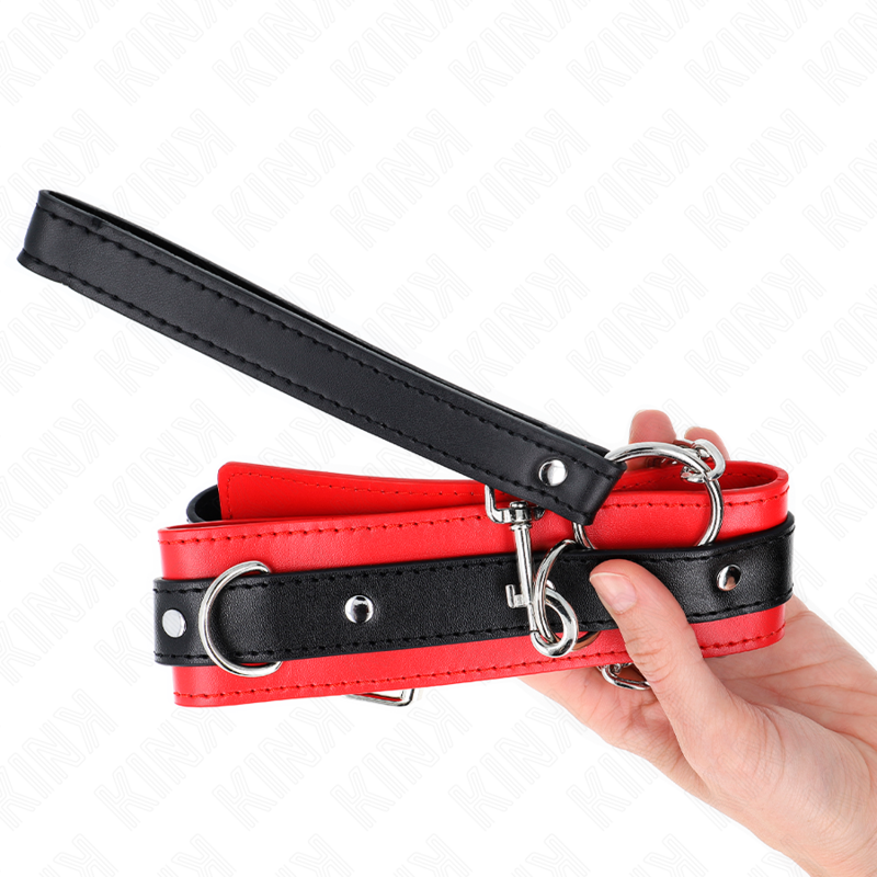 KINK - HALSBAND MET LIJN 65 CM BASISMODEL MODEL 3 ROOD 53 X 5 CM