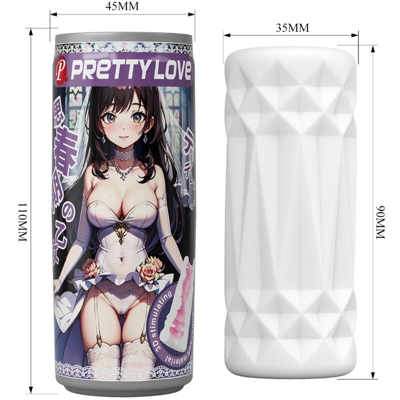 PRETTY LOVE - MANNELIJKE MASTURBATOR CAN MODEL 2