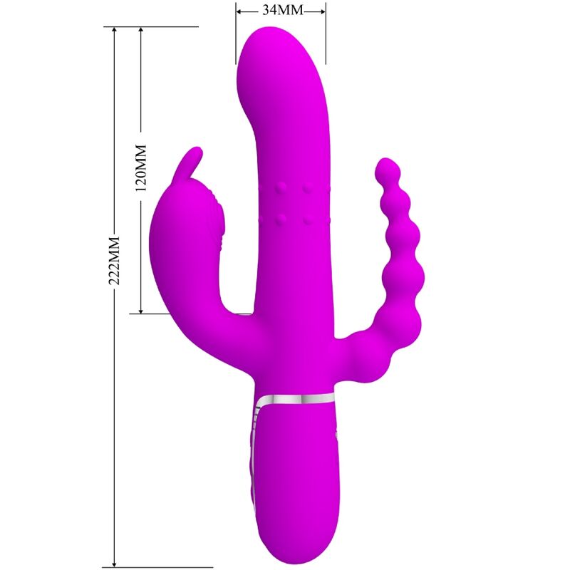 PRETTY LOVE - CAMMY TRIPLE MULTIFUNCTIONELE VIBRATOR 4 IN 1 ROZE